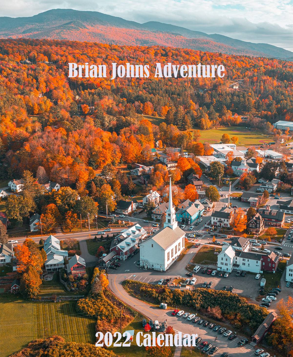 Calendar cover of a village during autumn